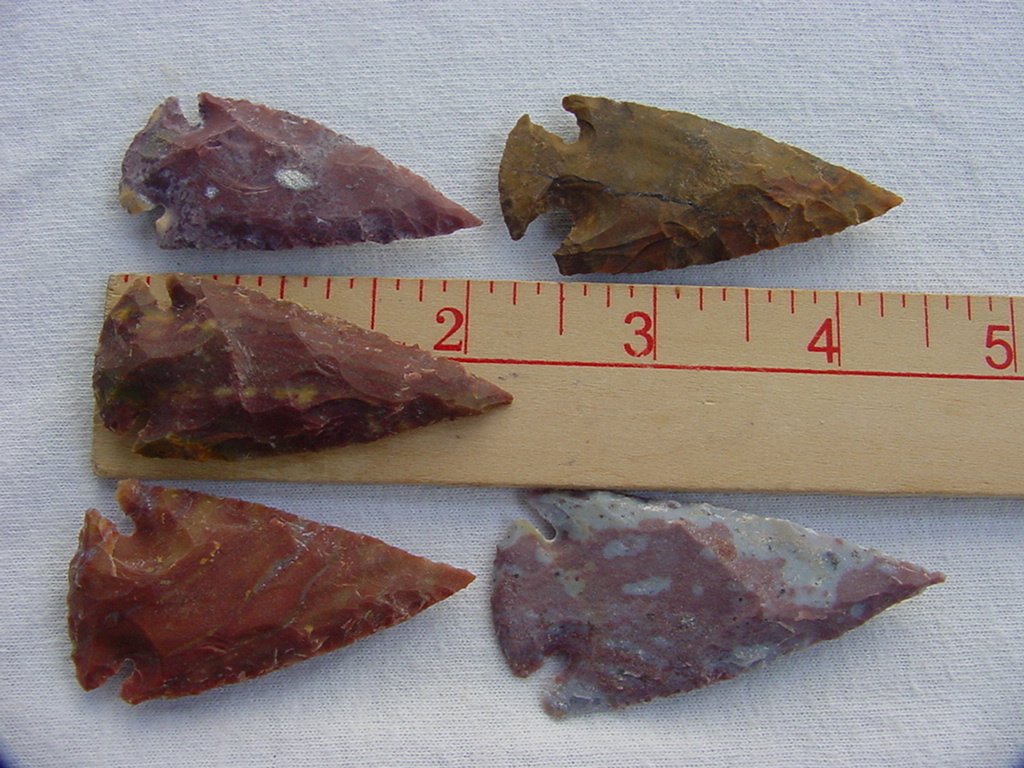5 reproduction arrowheads 2 1/4 inch jasper adc37wb